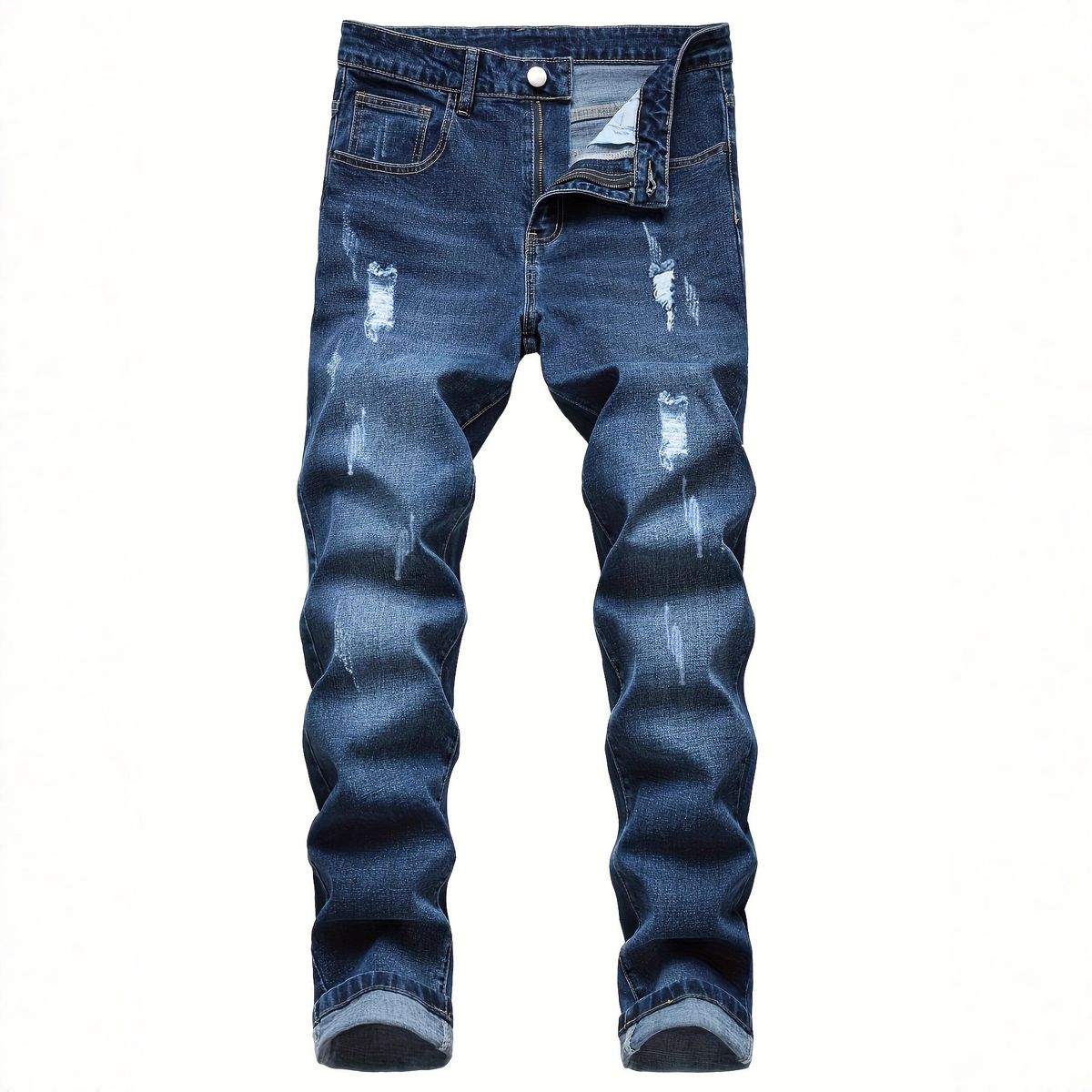 Men's Slim Fit Stretch Skinny Jeans - Classic Black & Dark Blue Denim With Comfort Flex (Waist 30-42)_mkmklike.com