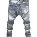 Premium Slim Fit Men's Jeans With 3d Embossed Back Pockets - Stretch Denim Straight Leg Trousers For Casual & Smart Wear_mkmklike.com