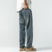 Jeans Men's Loose Straight Mid-waist Harlan Splicing Pleated Design Labeling Mi Ke Shili Cocoa Eight-barrel Xiansen K11 Denim Know Clothes Decoration_mkmklike.com