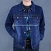 Loom American Style Workwear Blue Denim Jacket Men, Autumn New Stretch Trendy Loose Jacket, Versatile Casual Top For Men_mkmklike.com