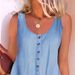 Women's Clothing Casual Button Vest Dress_mkmklike.com