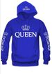 Couple wear QUEEN KING printed hooded long-sleeved couple wear sweatshirt for men and women_mkmklike.com