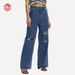 "Loose Wide Leg High Waisted Ripped Jeans – Vintage Distressed Denim Pants For Women (XS-2XL, Light/Dark Blue & Black)"_mkmklike.com