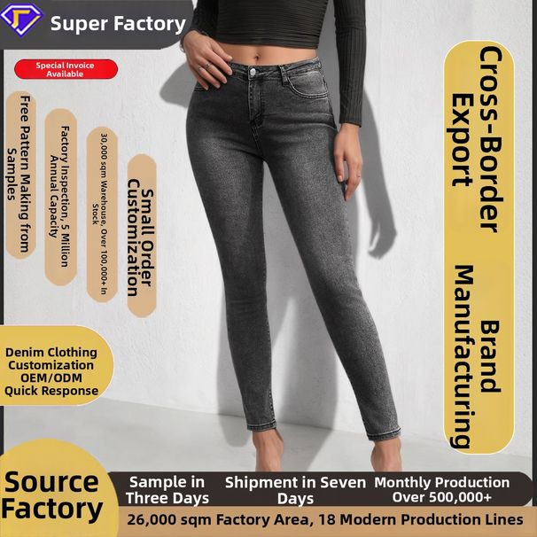 Custom Made Tight Stretch Jeans for Women European And American Standard Sizes Hip Lifting Ready Stock Wholesale_mkmklike.com