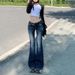 Vintage Low-Rise Flare Jeans For Women – Stretchy Bootcut Denim Pants With Extended Length (XS-XL, Retro Wash)_mkmklike.com
