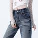 Wholesale High-gloss Blue American Retro Low-waist Flared Straight Jeans For Women, Loose And Slimming, Floor-length_mkmklike.com
