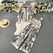 Fashion Suit For Women Spring And Autumn Ink Painting Jacquard Zipper Hooded Knitted Sweatshirt Two-Piece Set_mkmklike.com