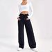 Foreign Trade American Style High Waist Straight Jeans Women's Spring And Autumn New Small Size Loose Draped Solid Color_mkmklike.com