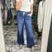 ELLE Cross-Border European And American Women's Fashion 2025 Spring New Lace-Up Stretch Jeans Straight-Leg Elegant Wide-Leg_mkmklike.com