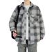 Teenage Spring And Autumn New Denim For Boys 2025 Trendy Handsome Checkered Shirt Jacket_mkmklike.com