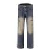 Unisex Vintage Washed Denim Jeans – Relaxed Straight-Leg With Whisker & Fade (S-3XL)_mkmklike.com