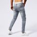 Men's Premium Distressed Denim Jeans With Patchwork Details - Vintage Wash Tapered Fit Streetwear Pants_mkmklike.com