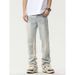 Nordmann Patchwork Vintage Jeans Men Autumn Winter Trendy Straight Loose Slimming Long European American Style High Street Casual_mkmklike.com