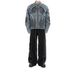 Men's Clothing Heavy Deconstructed Split Distressed Raw Edge Embossed Shoulder Pad Denim Jacket Design Tie Dye Fried Street Cool Jacket_mkmklike.com