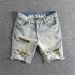 Men's Clothing Men's Retro Distressed Washed Ripped Denim Shorts Mid-Length Pants With Frayed Edges Summer Thin Five Point Beggar Style Trousers_mkmklike.com
