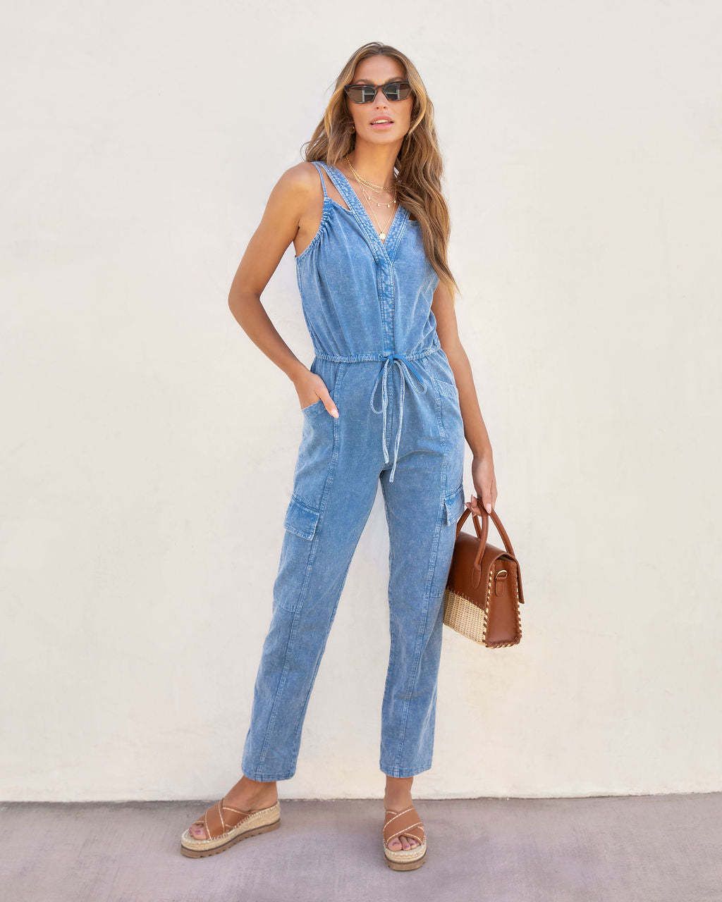 Women's Clothing Spring And Summer Casual Hipster Washed Denim Overalls _mkmklike.com