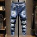 Men's Stretch Ripped Skinny Jeans Slim Fit Comfort Denim Pants With Distressed Details For Casual Wear_mkmklike.com