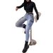 Functional Style Peach Butt Washable Denim High-waisted Pencil Slim-fit Pants, High Elasticity_mkmklike.com