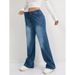 European And American Sizes - Cross-border Bestseller Trendy Elastic Wide-leg Women's Jeans_mkmklike.com