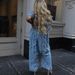 Women's Clothing Loose Denim Sexy Deep V Hole Wide Leg Jumpsuit_mkmklike.com