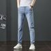Men's Slim Fit Stretch Jeans Autumn Winter New Trendy Brand Casual Long Pants Straight Leg_mkmklike.com