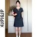 ELLE ELLE French Style High-End Denim With Textured Waist Slimming Lace-Up 2025 Summer Versatile Elegant Dress_mkmklike.com