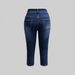Women's Stretch High-Waisted Cropped Jeans – Slim Fit Denim Capri With Pocket Detail (Dark Blue, S-XL, Comfortable Plus Size Summer Pants)_mkmklike.com