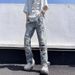 Men's Clothing Unisex High Waisted Wide Leg Ripped Jeans Straight Leg Distressed Pants Loose Fitting American High Street Trendy Clothing_mkmklike.com