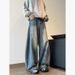 American-style Wide-leg Curved Jeans Men, Spring And Autumn Trendy Brand Long Pants, Straight-leg, Large Size, Loose_mkmklike.com