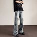 American Ruffian Handsome Dirty Jeans Men's Retro Washed Trendy Brand Design Sense High Street Hiphop Loose Straight Trousers_mkmklike.com