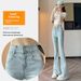 Waist-cinching, Hip-enhancing, Elongated Women's Jeans, 2025 New Fashion Trend, Super Popular Flared Pants,_mkmklike.com