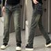 Retro American Men's Jeans Loose Fit Straight Leg Casual Trousers Mid Waist Cotton Midweight Black Blue Trendy Spring Autumn_mkmklike.com