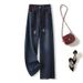 Slimming Winter Fleece-Lined Straight Leg Jeans – High Waist Stretch Denim Pants With Wide Leg Comfort For Women_mkmklike.com
