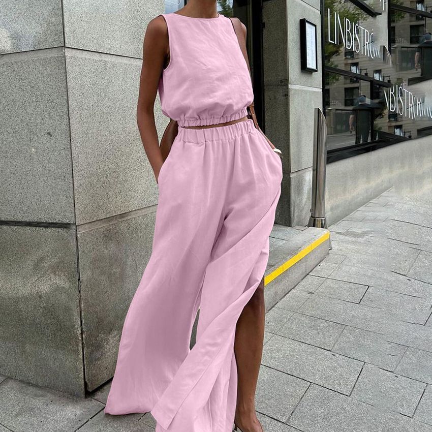 Women's Clothing all match slit slim solid color suit _mkmklike.com