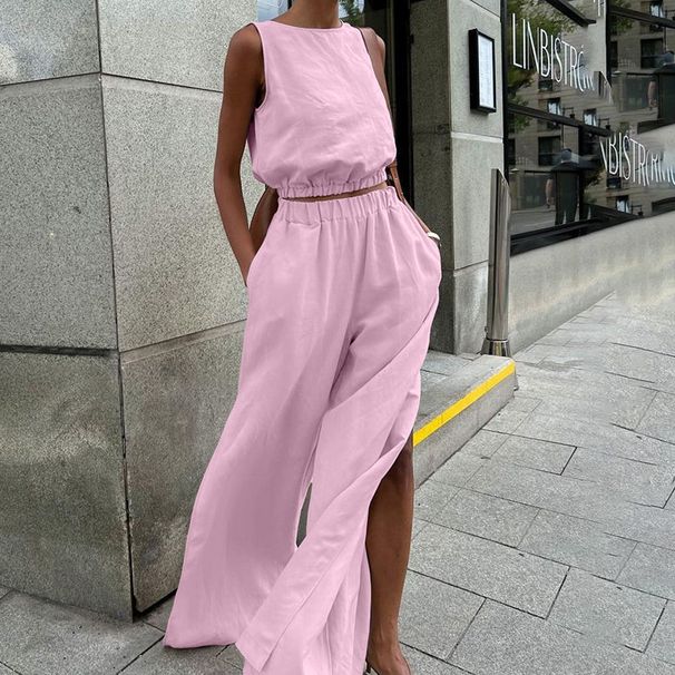 Women's Clothing all match slit slim solid color suit _mkmklike.com