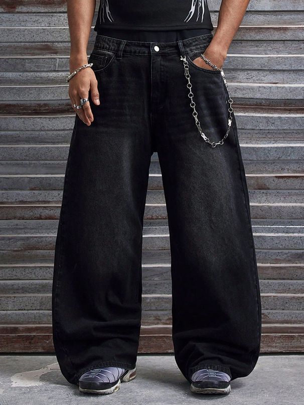 Men's Non-Stretch Black Jeans European Size Street Style Summer New Arrival Cross Border Hot Selling Item_mkmklike.com