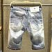 Men's Clothing Summer New Men's Denim Shorts Trendy Casual Straight Elastic Print Shorts Trendy Brand Jeans_mkmklike.com