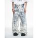 Retro 3D Printed Keychain Jeans Men's Baggy Wide-Leg Denim Pants with Digital Kangaroo Print Distressed Detailing_mkmklike.com