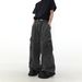 Suitable For All Seasons Unique Design Straight Leg Cargo Jeans For Men American High Street Loose Fit With Big Pockets_mkmklike.com