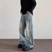 Men's Clothing Unisex Wide Leg Straight Leg Distressed Jeans American High Street Style Cool And Versatile Men's Pants_mkmklike.com