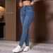 2025 New Cross-Border European And American Vintage Washed Solid Color Slim Fit Elastic Versatile Casual Fashion_mkmklike.com