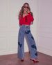 K Love Print Wide Leg Jeans Retro Loose Casual Jeans For Women_mkmklike.com
