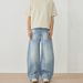 Men's Clothing Retro Washed Light Color Heavyweight Curved Jeans Men's Wear Archer0603 Unisex Versatile Trendy Wide Leg Trousers_mkmklike.com