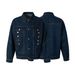 Eon Modish 25 Autumn New American Fashion High Street Metal Stud Decorated Denim Jacket Coat_mkmklike.com