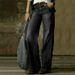 In-stock Vintage Distressed Mid-rise Jeans Women, Foreign Trade Straight Wide-leg Pants, Slightly Flared_mkmklike.com