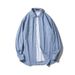Denim Shirt Men's Autumn Loose Trend Brand Thin Hong Kong Style Dark Blue Long Sleeve Shirt Casual Men's And Women's Jacket_mkmklike.com