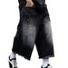 Men's Clothing Men's Retro Washed Frayed Distressed Denim Shorts American Style Summer Trendy Loose Capri Pants Gradient Look_mkmklike.com