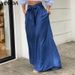 Women's Clothing Elegant Lace Up High Waist Wide Leg Pants Casual Denim Trousers_mkmklike.com