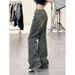 Men's Vintage Mud-Dyed Flared Jeans - High Street Loose Fit Retro Denim Pants For Casual Wear_mkmklike.com