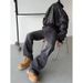 Men's Versatile Black Gray Jeans Loose Fit Straight Leg Casual Trousers Height Enhancing Spring Autumn New Retro Wash_mkmklike.com